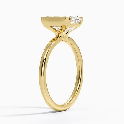 Annika Semi-Bezel Solitaire Ring - Emerald Cut Center Stone