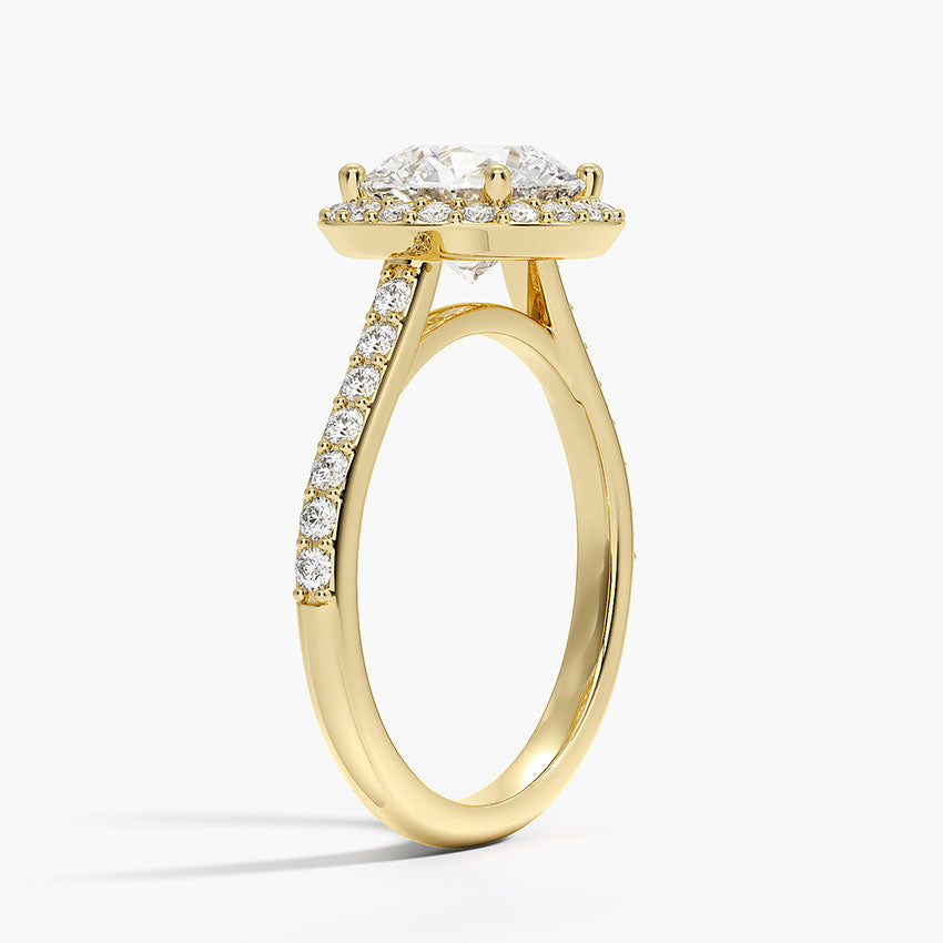Halo Diamond Ring with Side Stones (1/3 ct. tw.) - Round Center Stone