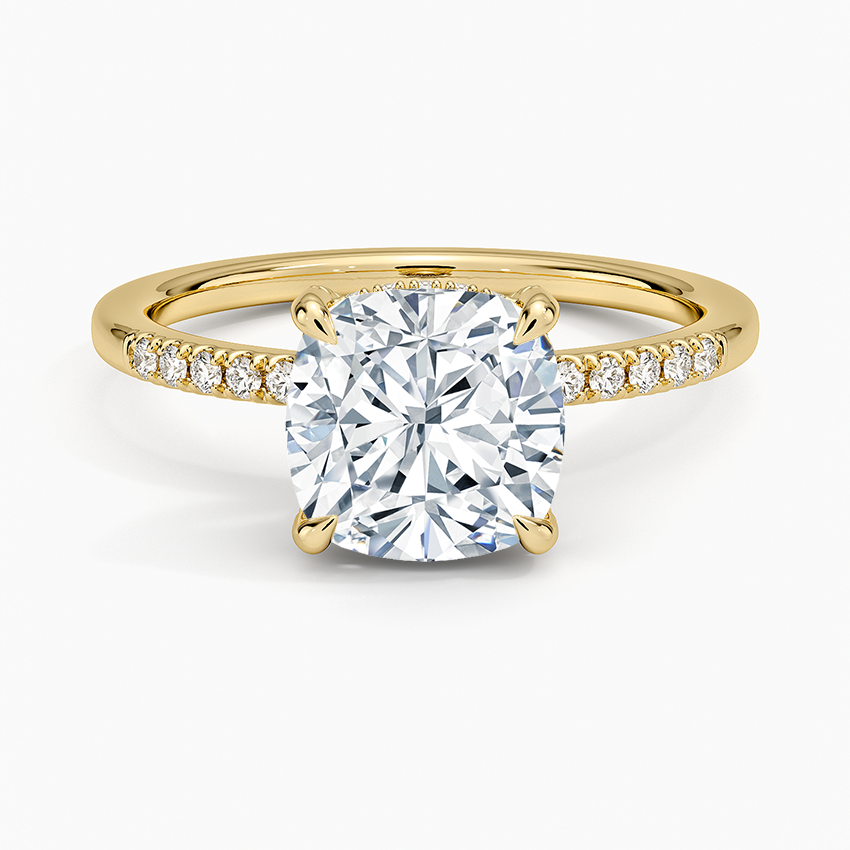Viviana One-Quarter Coverage Diamond Ring - Cushion Cut Center Stone