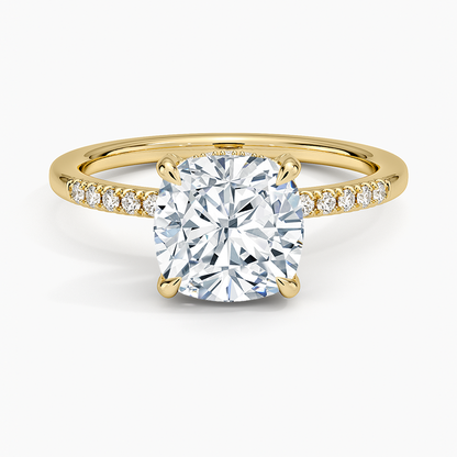 Viviana One-Quarter Coverage Diamond Ring - Cushion Cut Center Stone