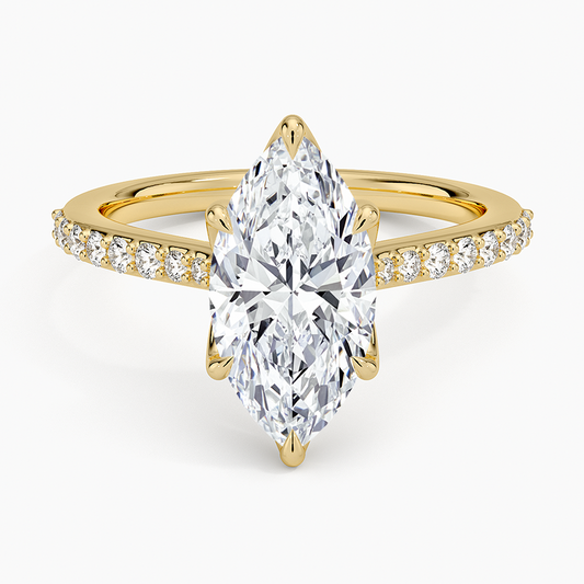 Elodie Cathedral Diamond Ring - Marquise Center Stone