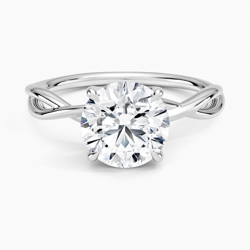 Alya Twist Solitaire Ring - Round Center Stone