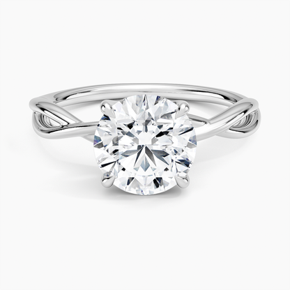 Alya Twist Solitaire Ring - Round Center Stone