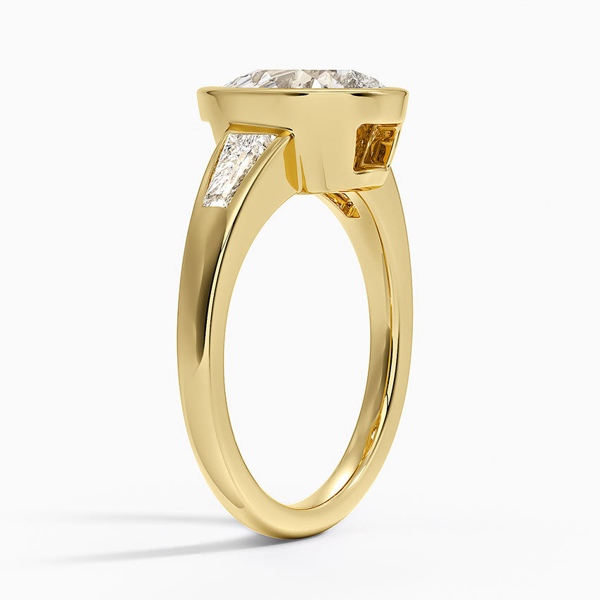Hayes Three Stone Baguette Diamond Ring (1/2 ct. tw.) - Pear Cut Center Stone