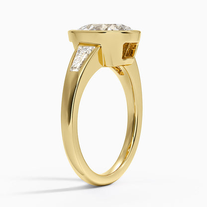 Hayes Three Stone Baguette Diamond Ring (1/2 ct. tw.) - Pear Cut Center Stone