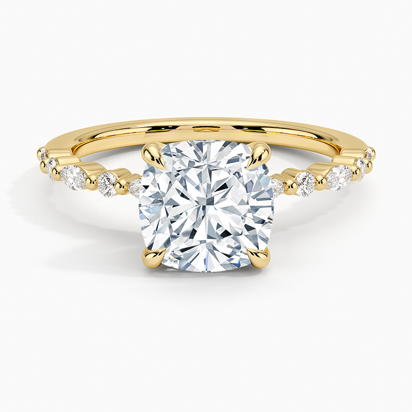 Delicate Versailles Diamond Ring - Cushion Cut Center Stone