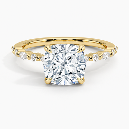Delicate Versailles Diamond Ring - Cushion Cut Center Stone