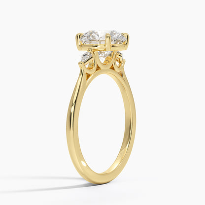 Petite Cometa Perfect Fit Three Stone Diamond Ring - Round Center Stone