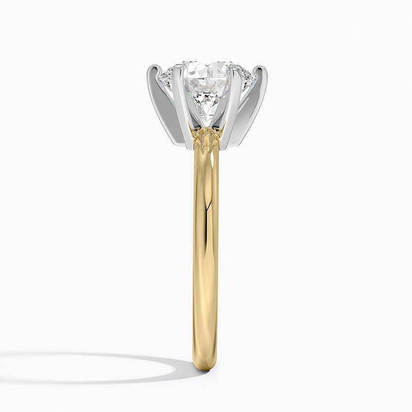 Comfort Fit 2mm Six-Prong Solitaire Ring - Round Center Stone