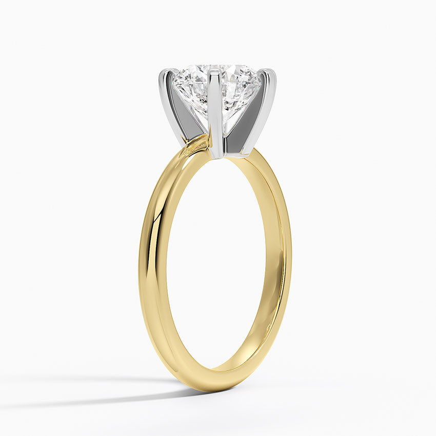 Comfort Fit 2mm Six-Prong Solitaire Ring - Round Center Stone