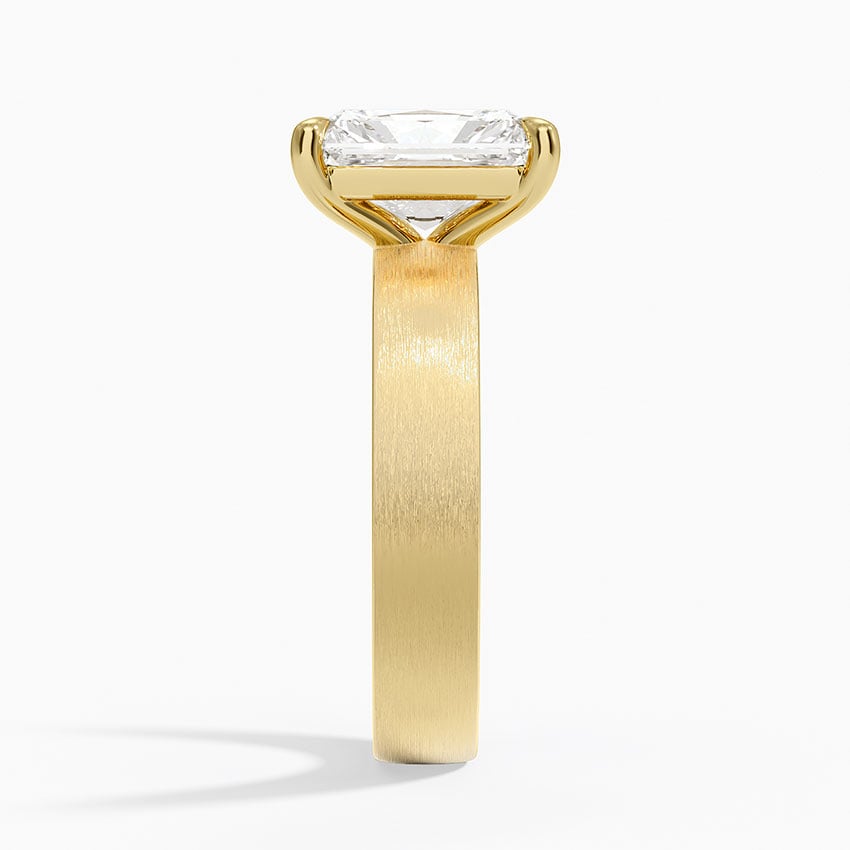Peyton 4mm Satin Finish Solitaire Ring - Radiant Cut Center Stone