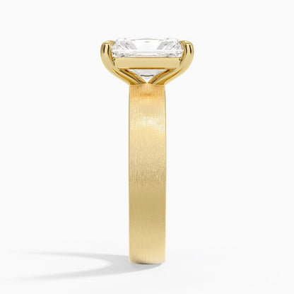Peyton 4mm Satin Finish Solitaire Ring - Radiant Cut Center Stone