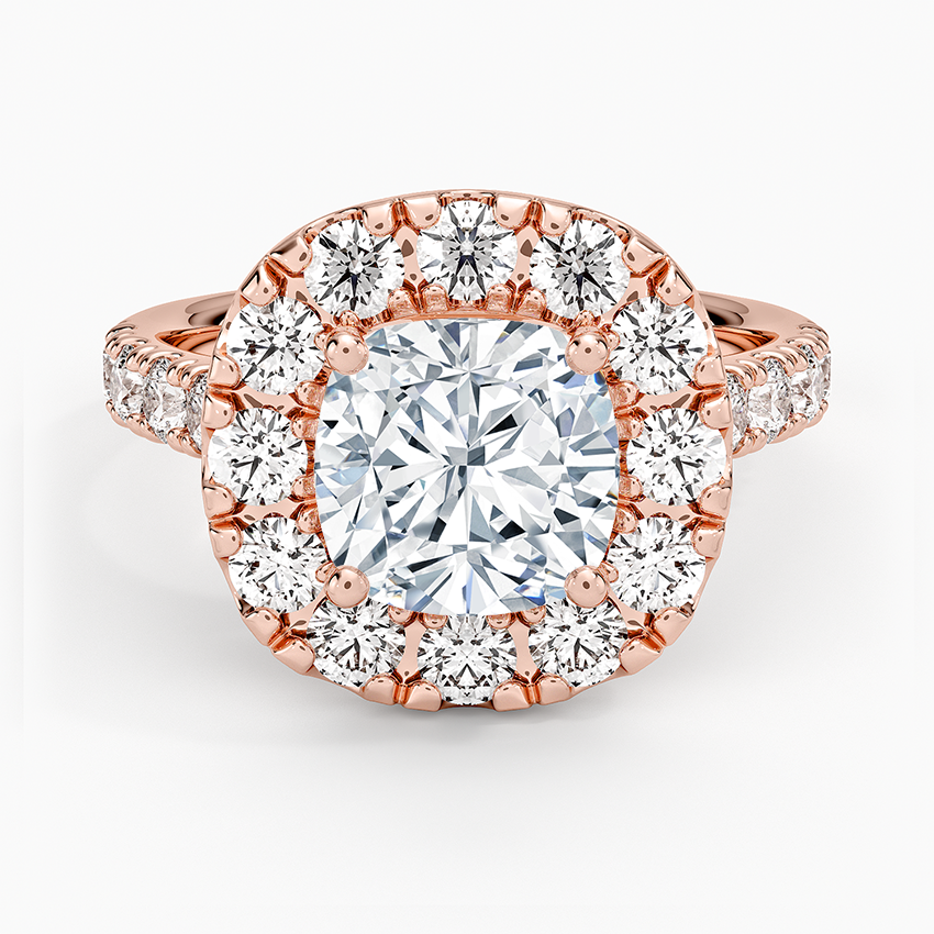 Adele Halo Diamond Ring - Cushion Cut Center Stone