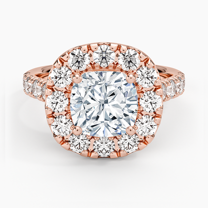 Adele Halo Diamond Ring - Cushion Cut Center Stone