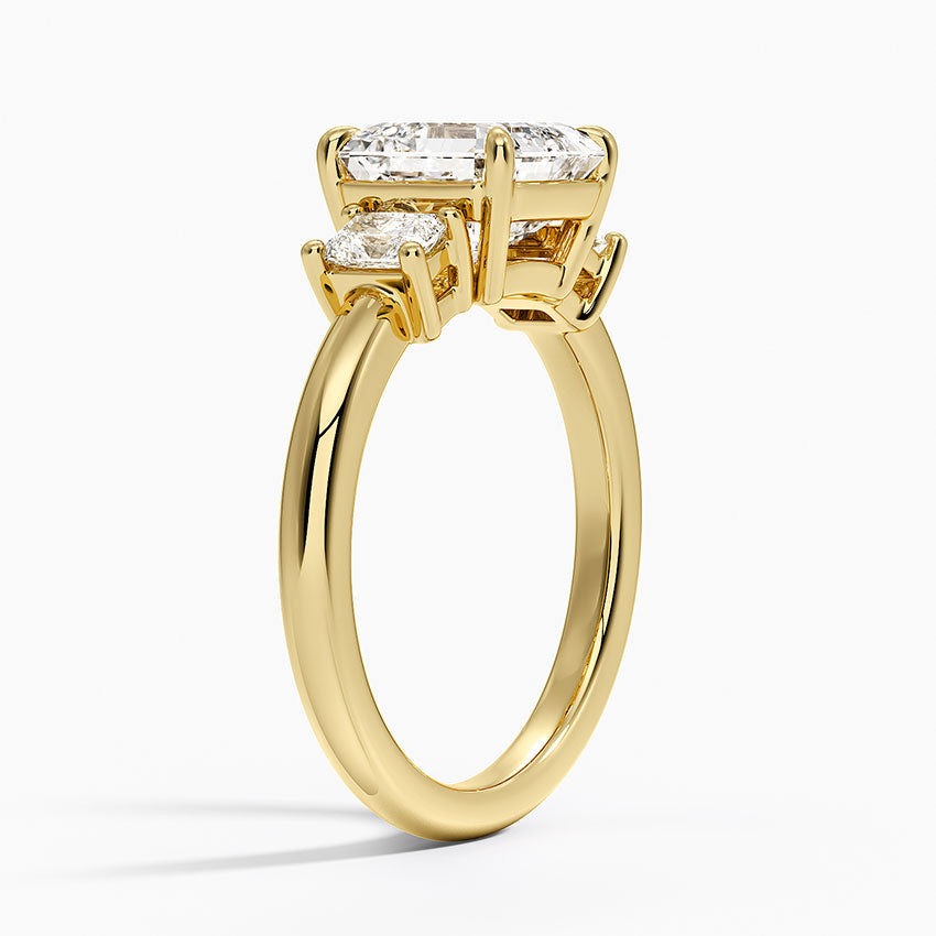 Helena Radiant-Cut Three Stone Diamond Ring (3/8 ct. tw.) - Asscher Cut Center Stone