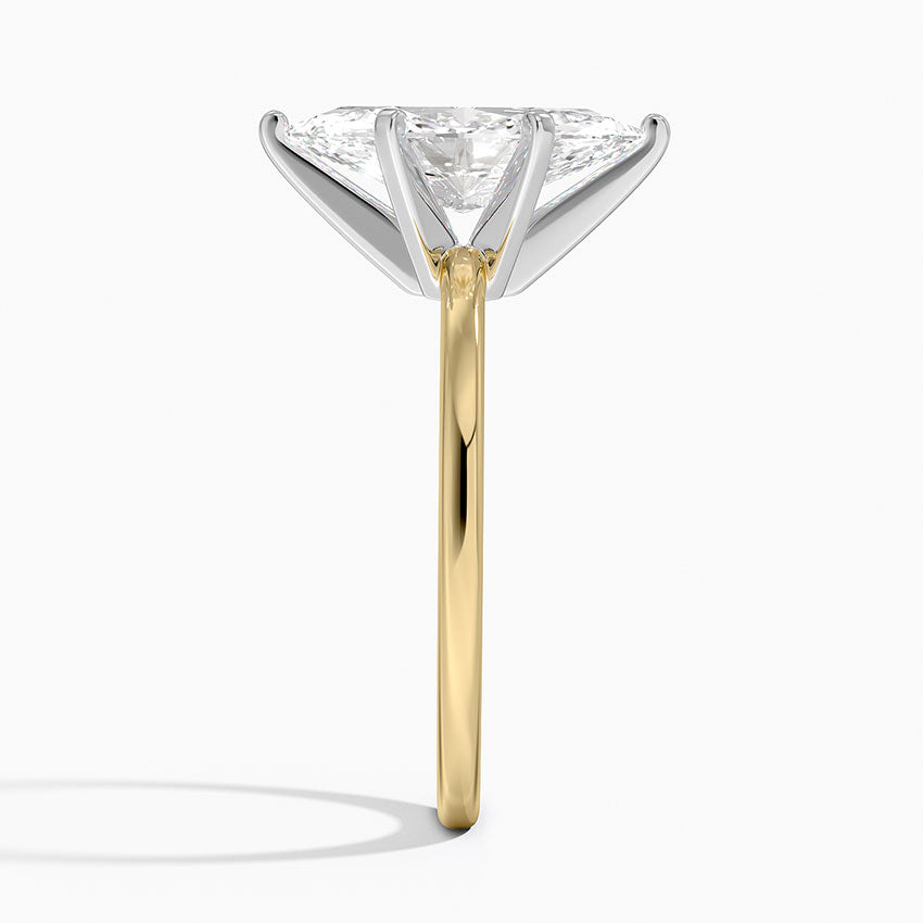 Six-Prong Petite Comfort Fit 1.5mm Solitaire Ring - Marquise Center Stone