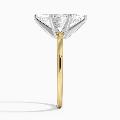 Six-Prong Petite Comfort Fit 1.5mm Solitaire Ring - Marquise Center Stone