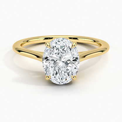 1.4mm Provence Solitaire Ring - Oval Center Stone