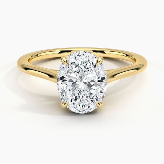 1.4mm Provence Solitaire Ring - Oval Center Stone