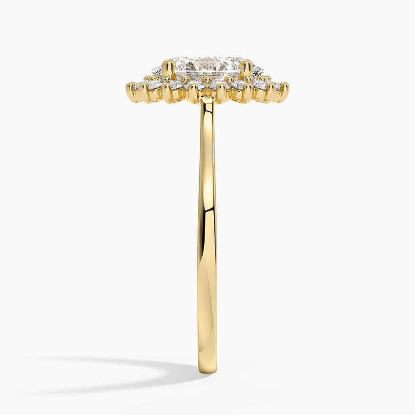 Sunburst Halo Diamond Ring (1/4 ct. tw.) - Oval Center Stone