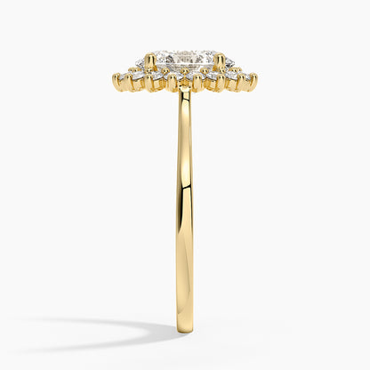 Sunburst Halo Diamond Ring (1/4 ct. tw.) - Oval Center Stone