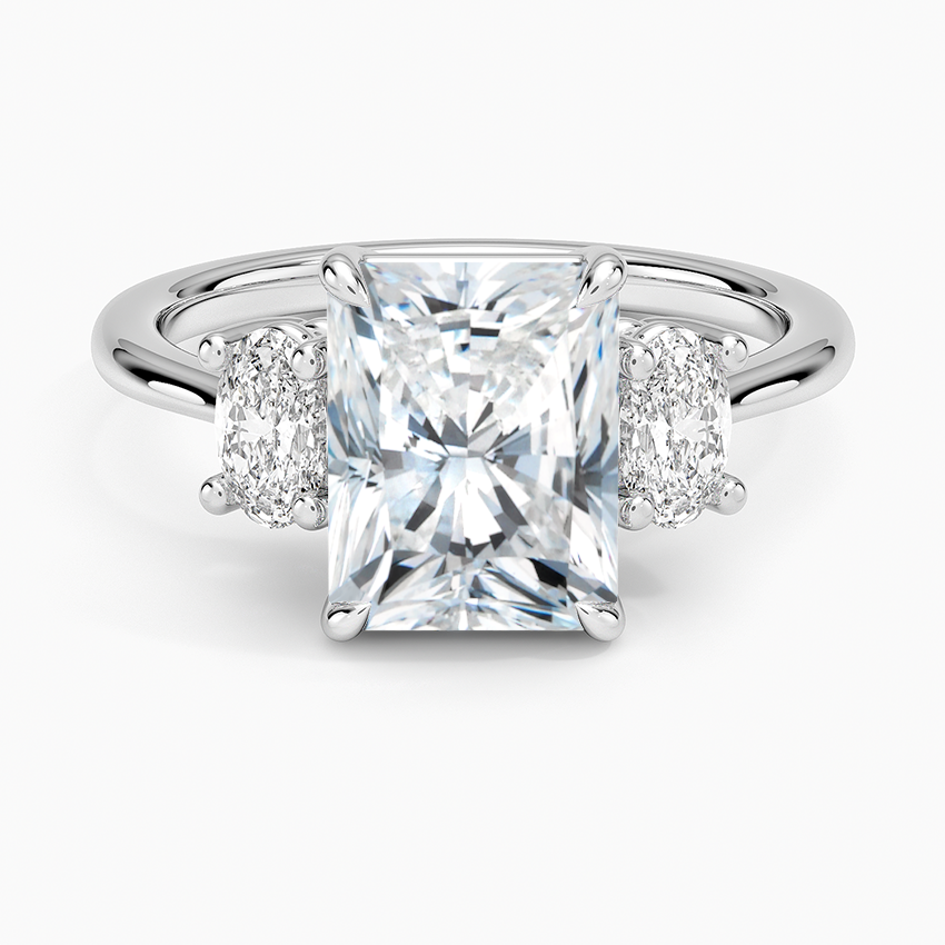 Oval-Cut Three Stone Diamond Ring (1/2 ct. tw.) - Radiant Cut Center Stone