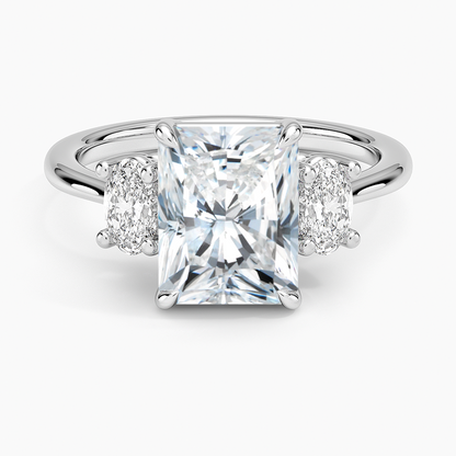 Oval-Cut Three Stone Diamond Ring (1/2 ct. tw.) - Radiant Cut Center Stone