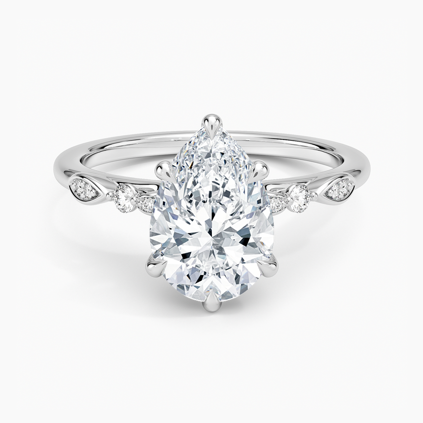 Rochelle Diamond Ring - Pear Center Stone