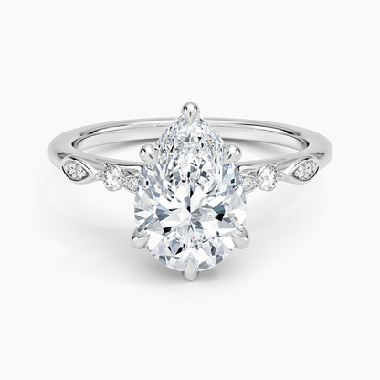 Rochelle Diamond Ring - Pear Center Stone