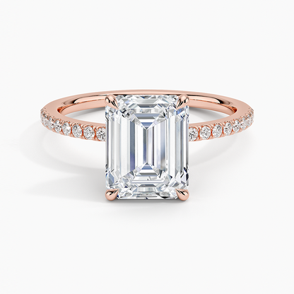 Luxe Petal Diamond Ring - Emerald Cut Center Stone