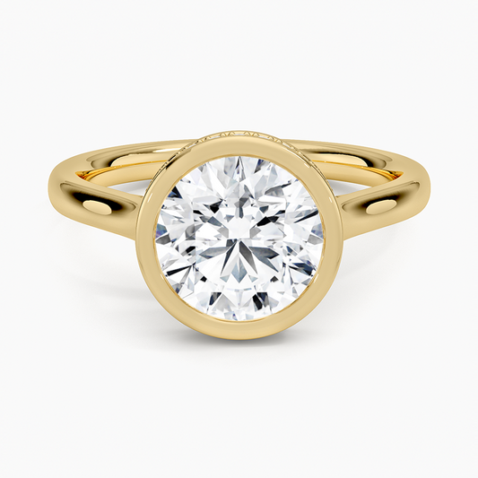 Luna Hidden Halo Diamond Ring - Round Center Stone
