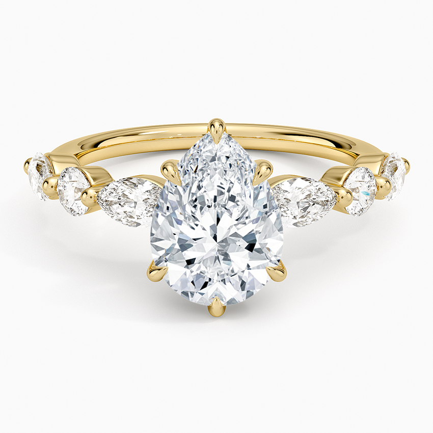 Grand Versailles Diamond Ring - Pear Cut Center Stone