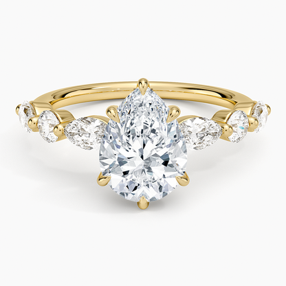 Grand Versailles Diamond Ring - Pear Cut Center Stone