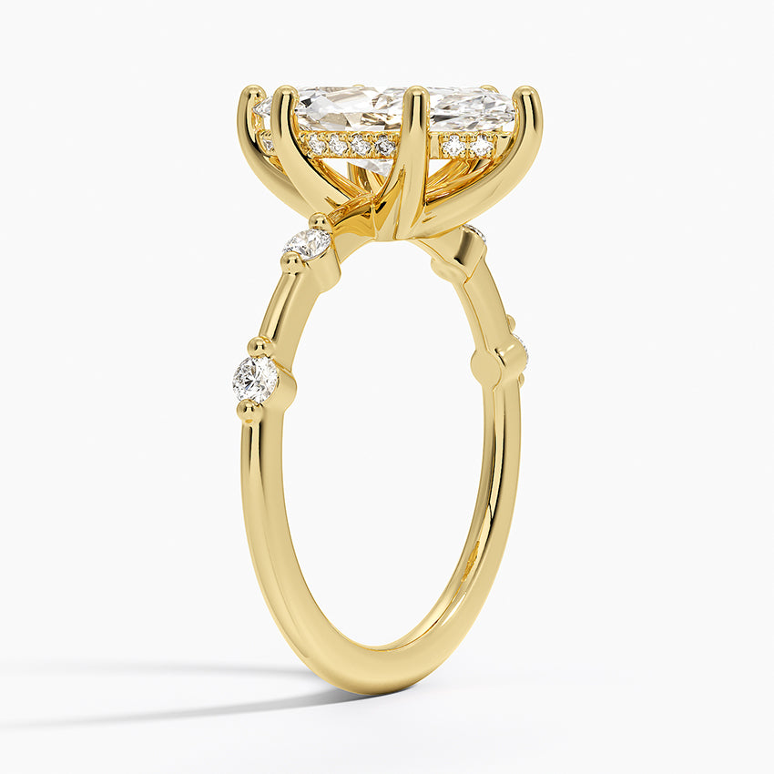 Aimee Hidden Halo Diamond Ring - Marquise Center Stone