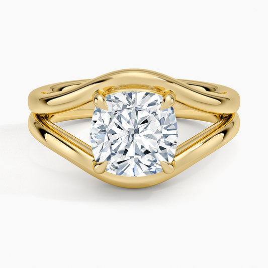 Frame Solitaire Ring - Cushion Cut Center Stone