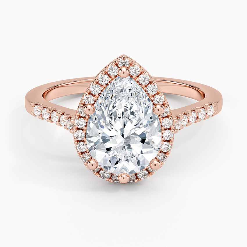 Odessa Halo Diamond Ring (1/5 ct. tw.) - Pear Center Stone