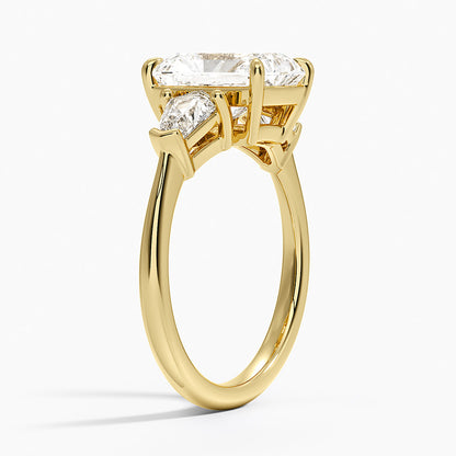 Shield Cut Three Stone Diamond Ring (1/2 ct. tw.) - Radiant Cut Center Stone