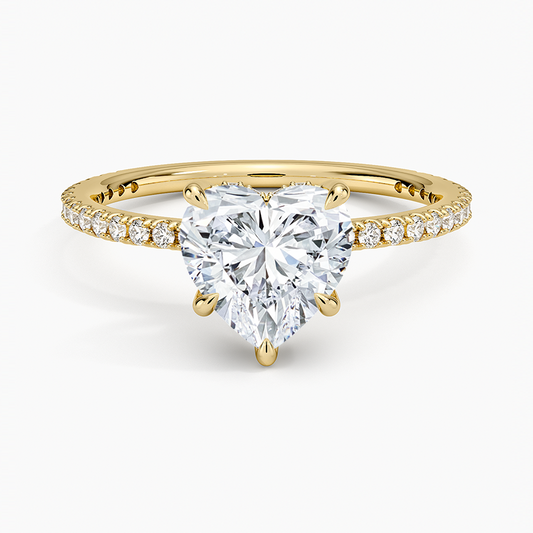 Perfect Fit Three-Quarter Diamond Ring (1/4 ct. tw.) - Heart Center Stone