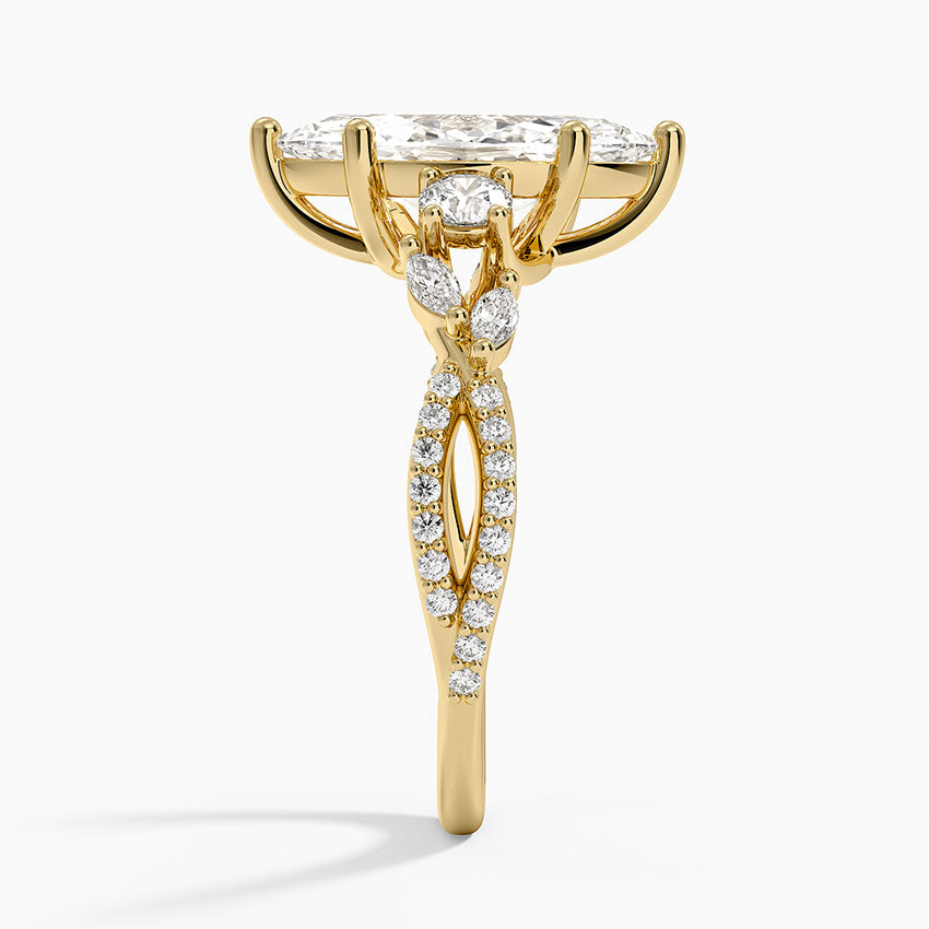 Luxe Willow Three Stone Diamond Ring (1/2 ct. tw.) - Marquise Cut Center Stone