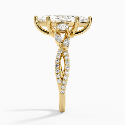Luxe Willow Three Stone Diamond Ring (1/2 ct. tw.) - Marquise Cut Center Stone