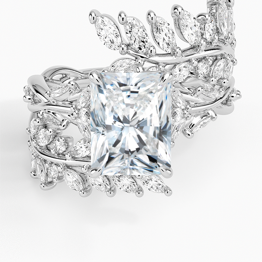 Secret Garden Wrap Diamond Ring - Radiant Cut Center Stone
