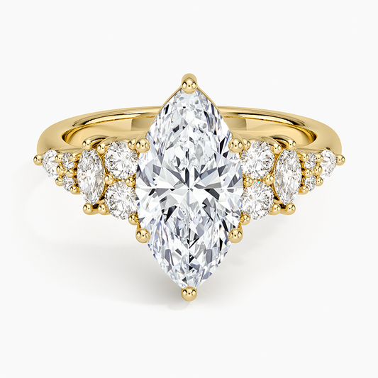 Jacqueline Diamond Ring - Marquise Center Stone