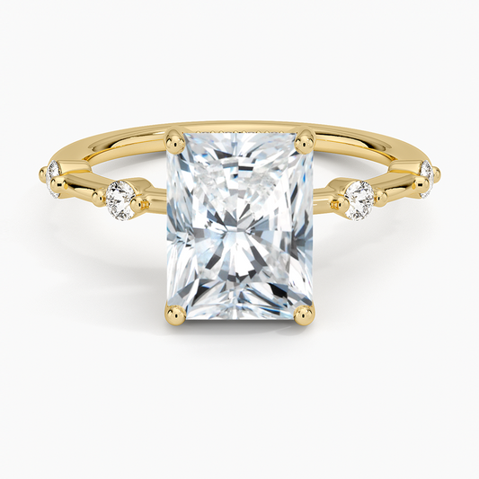 Aimee Hidden Halo Diamond Ring - Radiant Cut Center Stone