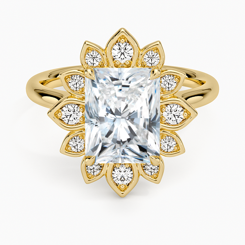 Fiore Halo Diamond Ring (1/4 ct. tw.) - Radiant Cut Center Stone