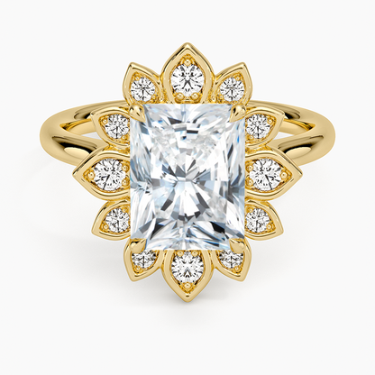 Fiore Halo Diamond Ring (1/4 ct. tw.) - Radiant Cut Center Stone