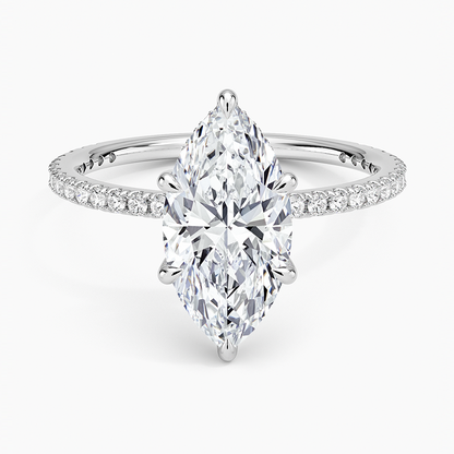 Perfect Fit Three-Quarter Diamond Ring (1/4 ct. tw.) - Marquise Center Stone