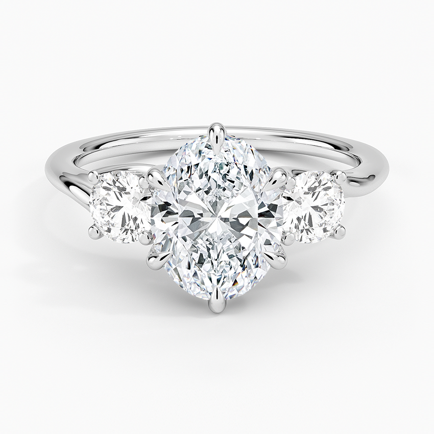 Luxe Delilah Three Stone Diamond Ring - Oval Center Stone