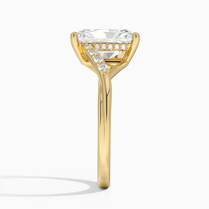 Chamise Hidden Halo Diamond Ring - Radiant Cut Center Stone