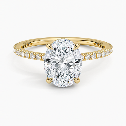 Perfect Fit Three-Quarter Diamond Ring (1/4 ct. tw.) - Oval Center Stone