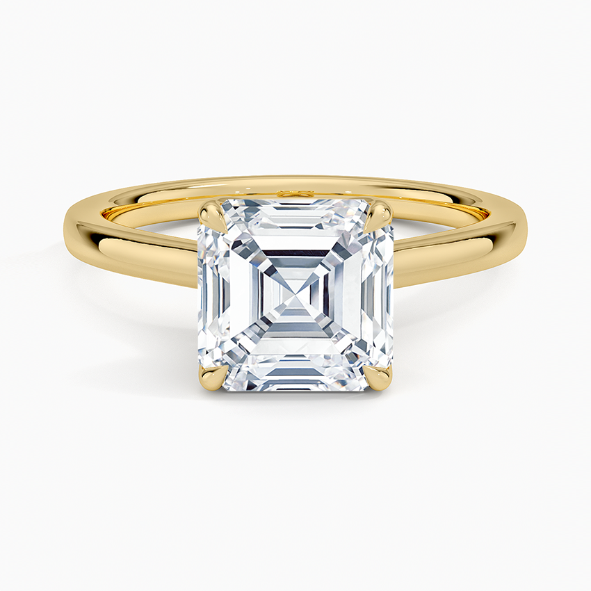 Elodie Cathedral Solitaire Ring - Asscher Cut Center Stone